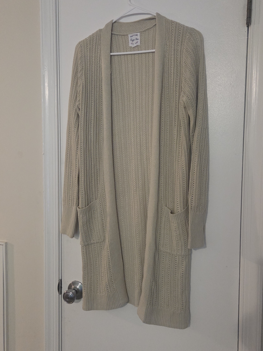 Hippie Rose Open Front Longline Knit Cardigan – Size Small
